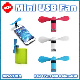 Mini USB Fan Kipas Angin Mini 2 IN 1 Port USB & MicroUSB Support OTG