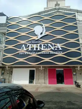 Custom Facade - Fasad ACP. Curtain Wall. Huruf Timbul. Outdoor Signage