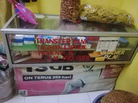 Etalase kaca buat konter pulsa