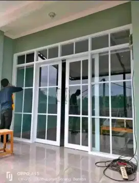 Kusen Aluminium pintu jendela kaca