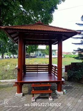 GAZEBO KAYU GLUGU MURAH DAN BERKUALITAS