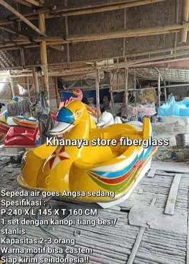 Sepeda air goes bebekan,perahu fiber,perahu wisata bebekan,bebek gowes