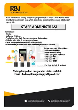 Lowongan Kerja Admin / Loker Admin