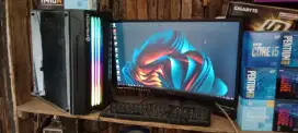 PC 1 Set  Komputer Generasi 10th RGB Monitor 24 inch Curved