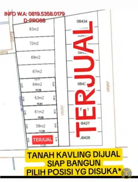 DIJUAL TANAH SIAP BANGUN DICILEDUG DKT LARANGAN/JOGLO JAK-BAR/CEGER