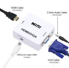 Converter HDMI To VGA Mini Hdmi2VGA Adapter 1080p Audio HD Video 1080