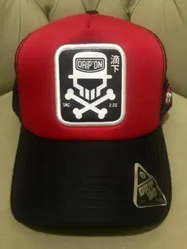 Topi Drip On - Black & Red - Ori - 100 rb