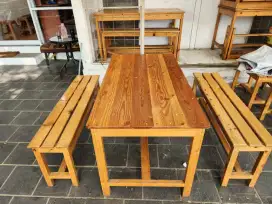 JUAL MEJA KAYU DINE IN DAERAH BINTARO, TANGSEL. COCOK UNTUK USAHA FNB