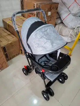 BABY STROLLER SPACEBABY SB-214 ( WARNA ABU-ABU / GREY )