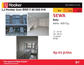 disewakan ruko avenix 92 bsd city