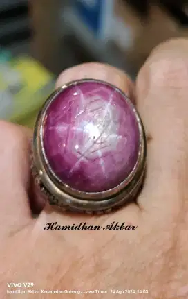 Natural Ruby Ster 6 Ring Perak HM 925