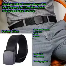 Sabuk Anti Metal Detector Gesper Tali Ikat Pinggang Anti XRay Belt x