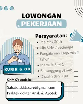 LOWONGAN KURIR ANTAR BARANG & OB