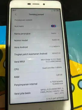 Dijual xiaomi redmi 4a