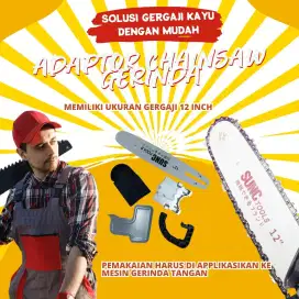 Adapter Mini Chain Saw Gergaji Rantai Mesin Gerinda 12