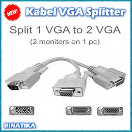 Kabel VGA Cabang 1 Male - 2 Female / Kabel VGA Splitter