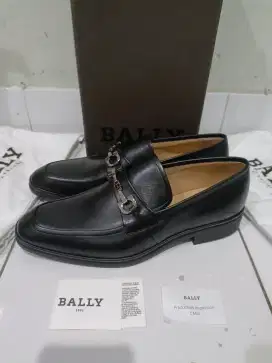 Bally Neptuno Black Calf Leather Pantovel loafer original authentic