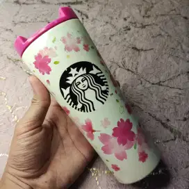 Botol Starbucks motif sakura pink