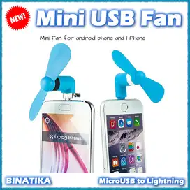 Kipas Mini USB 2 Baling iPhone Android MicroUSB to Lightning Adapter