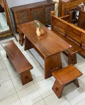Meja sate kayu trembesi