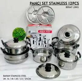 Panci set ( 5 panci + 5 tutup + 2 steamer)