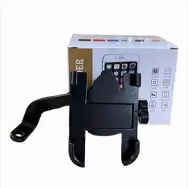 Holder HP Spion Motor Besi Aluminium Stand Dudukan Penjepit HP Sepeda
