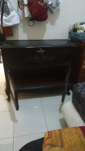 Bupet kuno kayu jati asli ukiran dan kaca grafir.110x45 cm