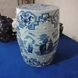 Bangku Keramik Antik Cina Biru Putih