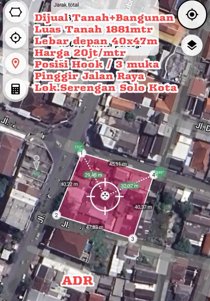 Dijual Tanah+Bangunan Serengan Solo