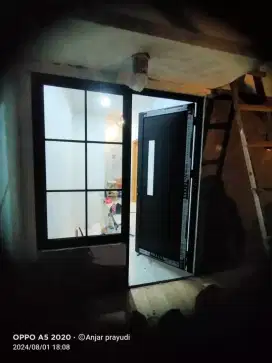 Murah.! Pemasangan pintu kaca alumunium dan partisi kaca aluminium.