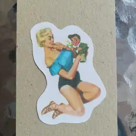 sticker pin up girl vespa