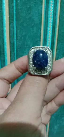 Batu Blue Oval (tidak tembus)