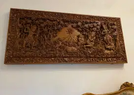 Ukiran kayu jati relief