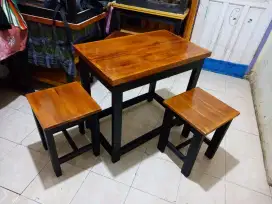 Meja kursi Cafe minimalis, meja kursi rumah makan, meja kursi teras