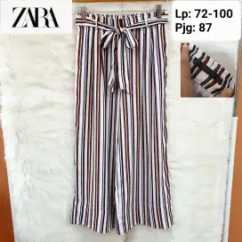 ZARA TRAFALUC Stripes Culottes Trousers Pants Celana Kulot Wanita