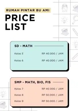 LES PRIVAT ONLINE ZOOM MATEMATIKA/FISIKA/BIOLOGI