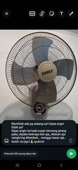 Kipas angin tornado sanex jarang dipake dari baru