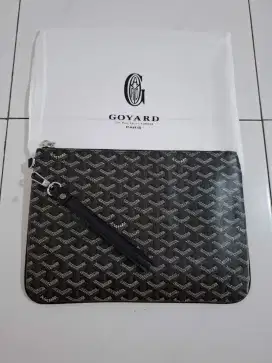 Clutch Goyard black leather clutch cowo model keren