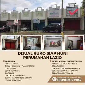 Dijual murah ruko di pusat kota Rp.375jt nego tipis