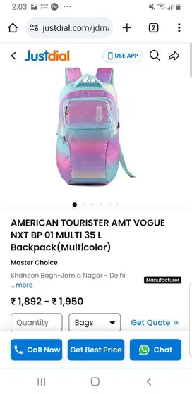 tas ransel backpack american tourister amt vogue nxt bp 01 multi  35L