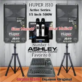 Paket karaoke HUPER 15 inch ,+ mixer ASHLEY 8 channel Original