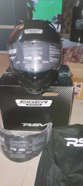 Helm RSV Eiger Riding FF500 look karbon ukuran XL baru do toko 1 jt