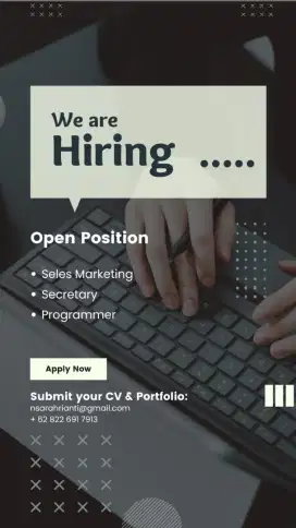 DIBUTUHKAN MARKETING WANITA DI UTAMAKAN MEMPUNYAI PASSPORT