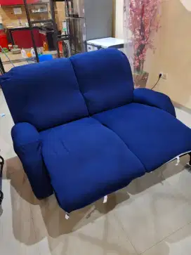 Jual cepat Sofa recliner / reclining 2seat hitam kulit