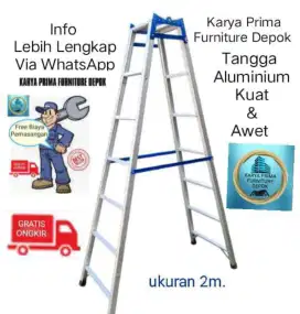 Tangga lipat aluminium 1,5 Kuat awet bisa dipanjangkan 3m 675rb Baru