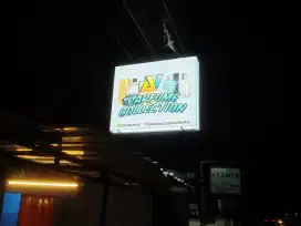 neon box 2 muka ukuran 1x1,2 m