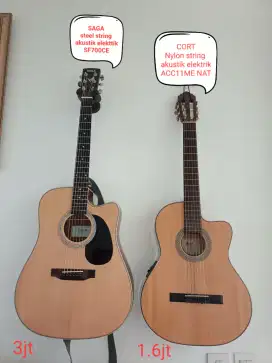 Acoustic electric guitar cort dan saga