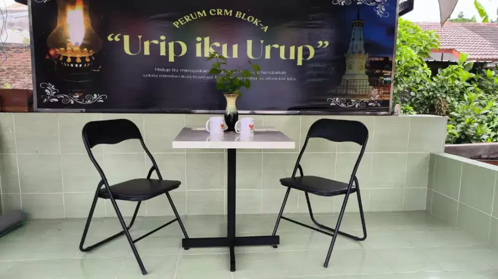 Meja kursi lipat teras
