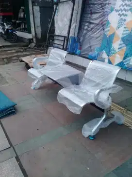 KURSI TUNGGU 2 DUDUKAN + MEJA