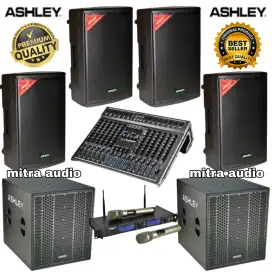 Paket sound karaoke speaker aktif ASHLEY 15 inch+subwoofer aktif 18 in